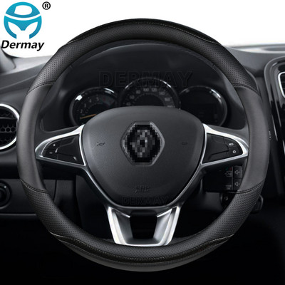 Renault Logan 1 2 3-hoz Dacia Logan autóhoz Kormánykerék burkolat Mikroszálas bőr + szénszálas divatos autótartozékok