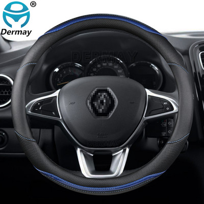 Renault Logan 1 2 3-hoz Dacia Logan autóhoz Kormánykerék burkolat Mikroszálas bőr + szénszálas divatos autótartozékok
