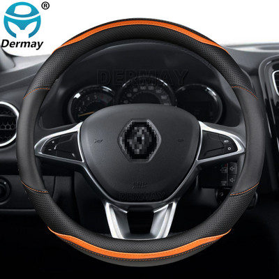 Renault Logan 1 2 3-hoz Dacia Logan autóhoz Kormánykerék burkolat Mikroszálas bőr + szénszálas divatos autótartozékok