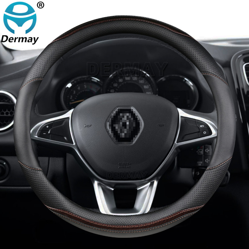 Renault Logan 1 2 3-hoz Dacia Logan autóhoz Kormánykerék burkolat Mikroszálas bőr + szénszálas divatos autótartozékok