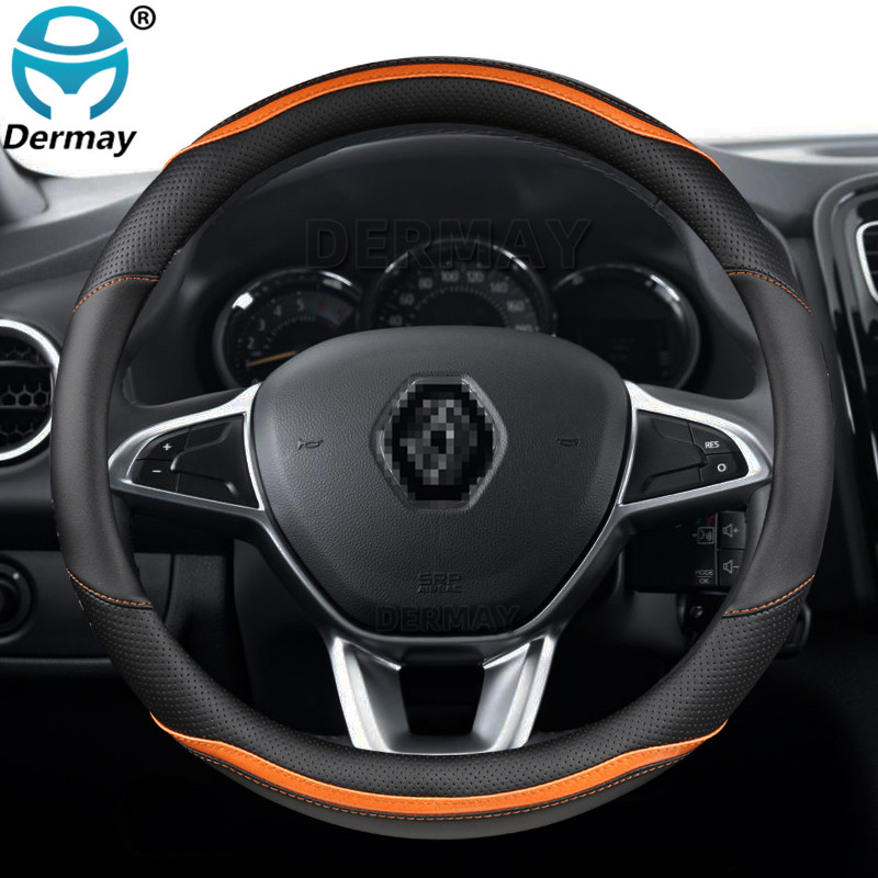 Renault Logan 1 2 3-hoz Dacia Logan autóhoz Kormánykerék burkolat Mikroszálas bőr + szénszálas divatos autótartozékok