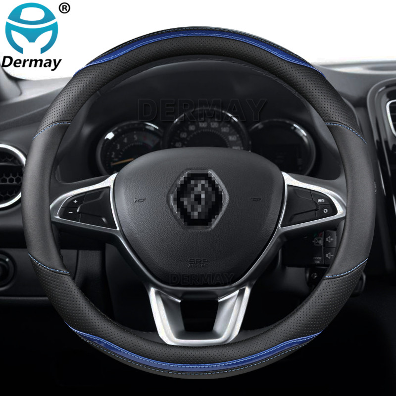 Renault Logan 1 2 3-hoz Dacia Logan autóhoz Kormánykerék burkolat Mikroszálas bőr + szénszálas divatos autótartozékok