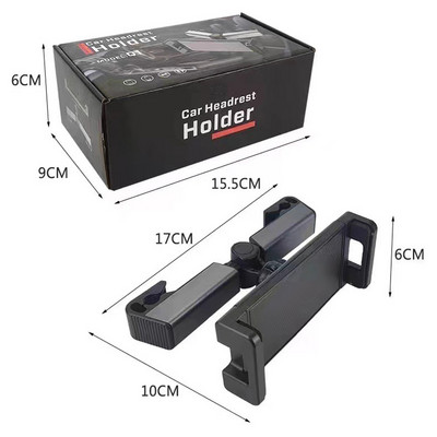 Nový držiak na telefón na opierku hlavy do auta, roztiahnuteľný stojan na tablet, nastavenie zadného vankúša pre iPad 4,7-12,9 palca