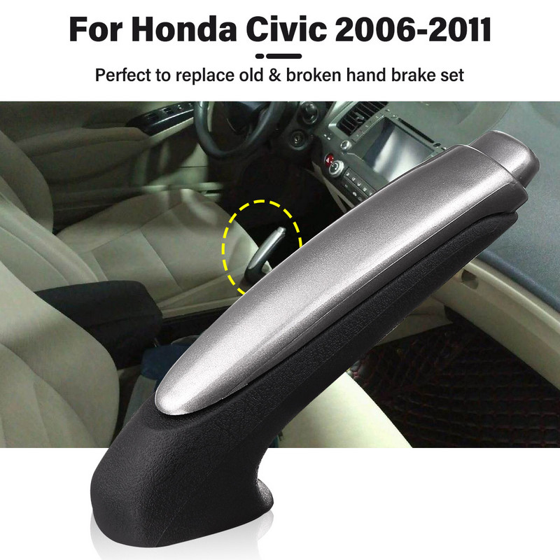 Autó fogantyú markolat burkolatok parkoló kézifék fogantyú hüvely védő belső tartozékok Honda for Civic 2006 2007 2008 -2011