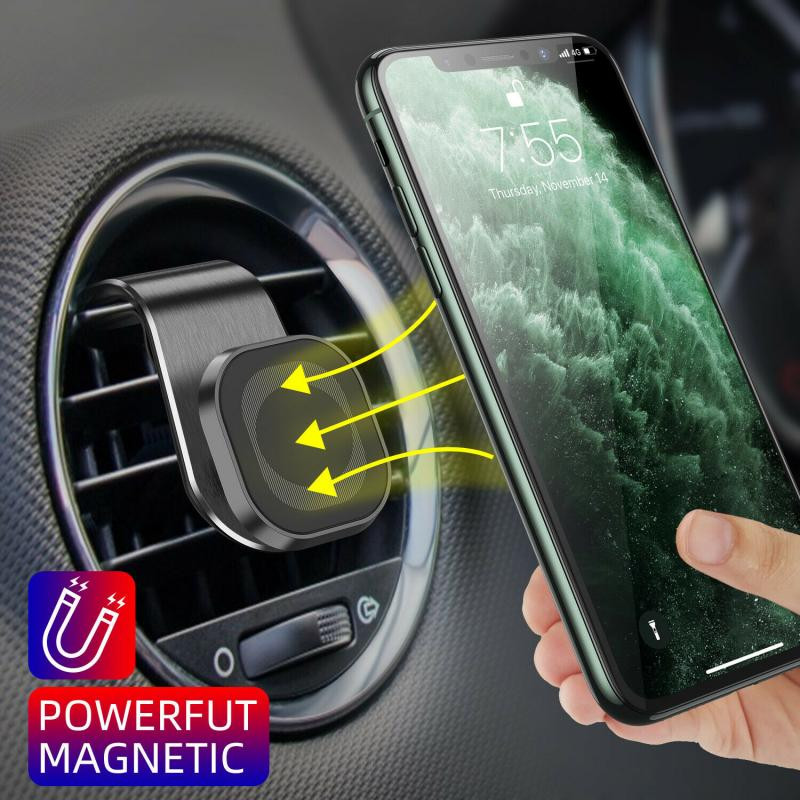 L alakú autós telefontartó Mágneses légtelenítő tartó Auto GPS telefonállvány Állítható telefontartó