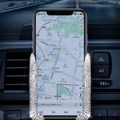 Universal θήκη τηλεφώνου αυτοκινήτου με Bing Crystal Rhinestone Βάση στήριξης αεραγωγού αυτοκινήτου Βάση κινητού τηλεφώνου για iPhone Samsung Στήριγμα αυτοκινήτου