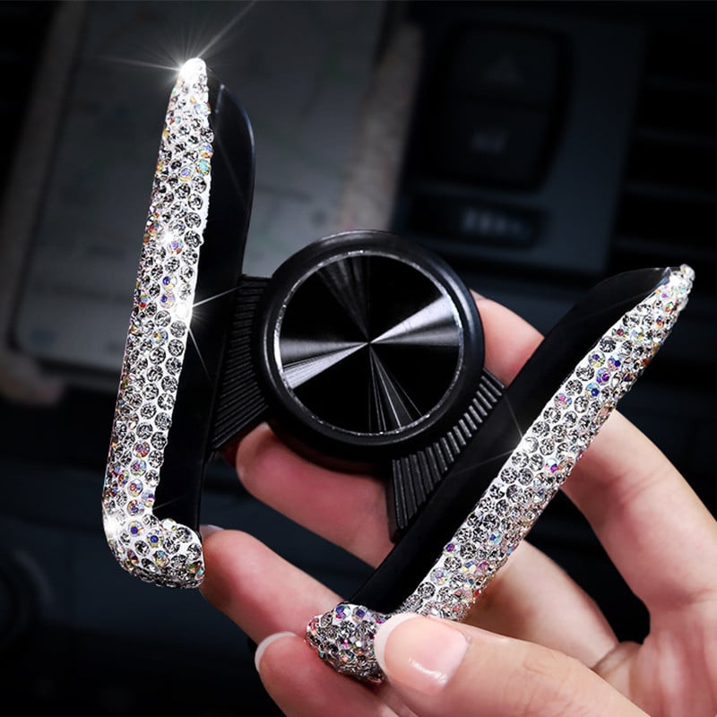 Universal θήκη τηλεφώνου αυτοκινήτου με Bing Crystal Rhinestone Βάση στήριξης αεραγωγού αυτοκινήτου Βάση κινητού τηλεφώνου για iPhone Samsung Στήριγμα αυτοκινήτου