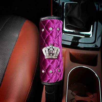 Žieminis minkštas pliušinis automobilio pavarų dangtelis Crystal Crown automatinio rankinio stabdžio dangtelis pavarų dėžės rankenėlės dangtelio modeliavimas automobilio salono priedai