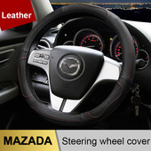 Bőr autó kormánykerék burkolat Mazda 2 3 Mazda 6 Axela Atenza CX-3 CX-4 CX5 CX-7 CX-9 2000-2020 autótartozékokhoz