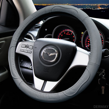 Δερμάτινη θήκη για κάλυμμα τιμονιού αυτοκινήτου για Mazda 2 3 Mazda 6 Axela Atenza CX-3 CX-4 CX5 CX-7 CX-9 2000-2020 Αξεσουάρ αυτοκινήτου