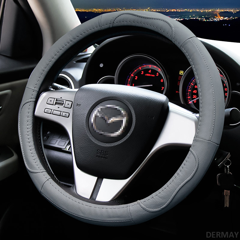 Bőr autó kormánykerék burkolat Mazda 2 3 Mazda 6 Axela Atenza CX-3 CX-4 CX5 CX-7 CX-9 2000-2020 autótartozékokhoz