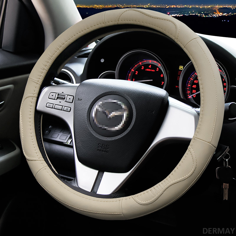Bőr autó kormánykerék burkolat Mazda 2 3 Mazda 6 Axela Atenza CX-3 CX-4 CX5 CX-7 CX-9 2000-2020 autótartozékokhoz