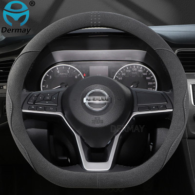 Nissan Almera N15 N16 N17 N18 B10 G11 G15 Velúr bőr DERMAY autó kormánykerék burkolatához csúszásmentes autótartozékok