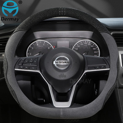 Nissan Almera N15 N16 N17 N18 B10 G11 G15 Velúr bőr DERMAY autó kormánykerék burkolatához csúszásmentes autótartozékok