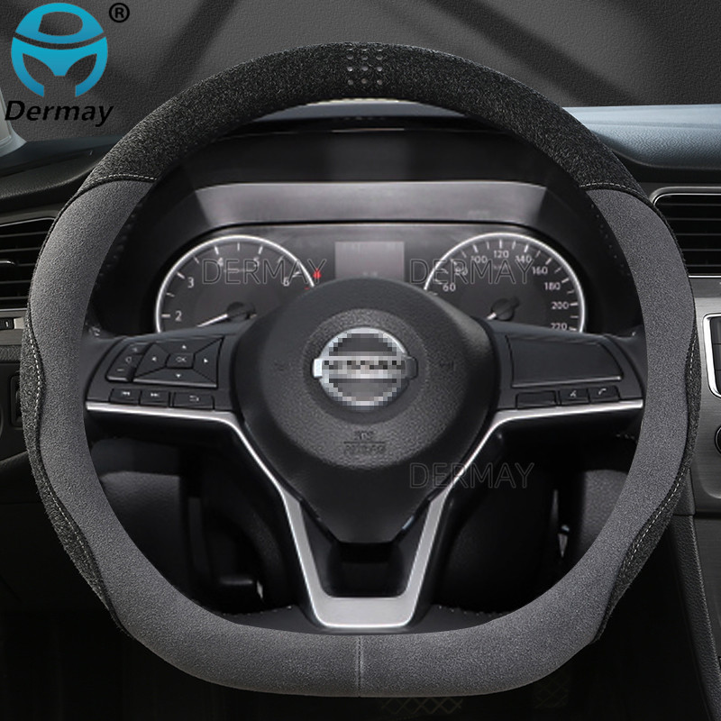 Nissan Almera N15 N16 N17 N18 B10 G11 G15 Velúr bőr DERMAY autó kormánykerék burkolatához csúszásmentes autótartozékok