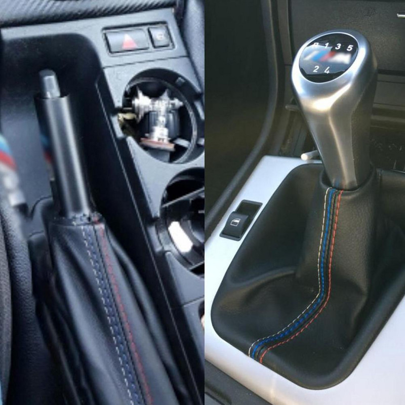 Velúr/bőr sebességváltó nyakörvek Kézi kézifékes lábszárvédő burkolat BMW 3-as sorozat E36 E46 E30 E34 M3 Z3 M tartozékokhoz
