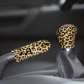 FORAUTO autós sebességváltó nyakörvek 2 db/szett Autós stílusú univerzális Leopard plüss kézifék markolat csúszásgátló belső kiegészítők