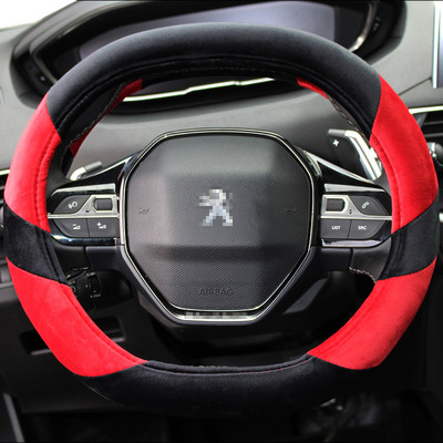 Ziemas plīša automašīnas stūres pārsegs priekš Peugeot 3008 4008 5008 Auto Aksesuāri salona Coche