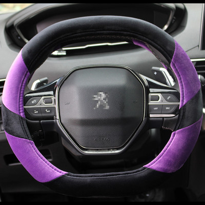 Ziemas plīša automašīnas stūres pārsegs priekš Peugeot 3008 4008 5008 Auto Aksesuāri salona Coche