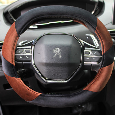 Ziemas plīša automašīnas stūres pārsegs priekš Peugeot 3008 4008 5008 Auto Aksesuāri salona Coche