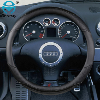 за Audi TT MK1 8N quattro Sport 1998~2006 DERMAY Капак на волана на автомобила Carbon Fibre+PU кожа Автоаксесоари