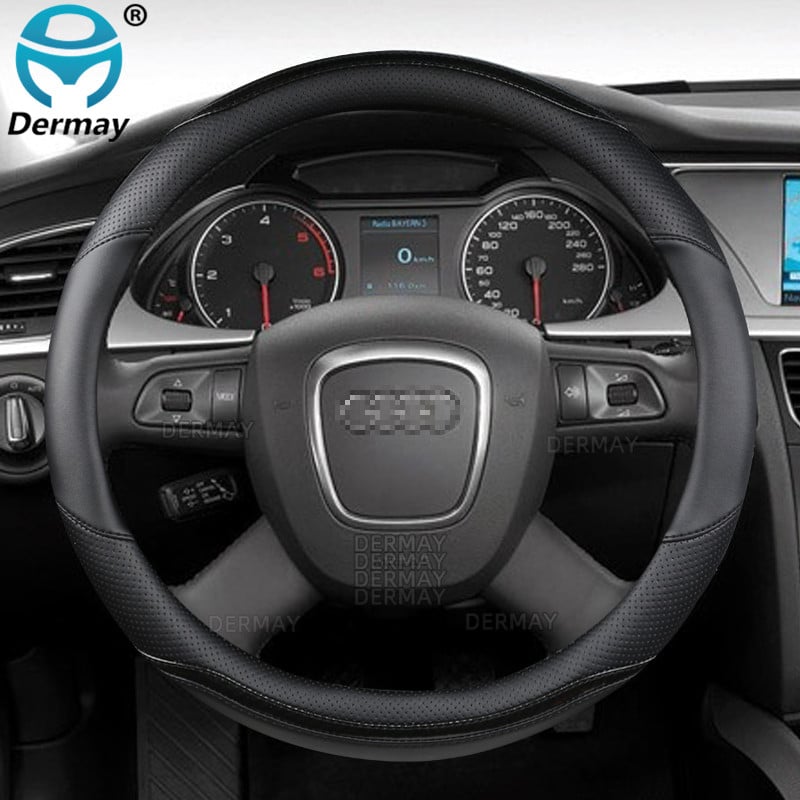 Fibră de carbon + husă de volan din piele  pentru Audi A4 B7 Typ 8E/8H 2004 ~ 2009 Sedan Avant Cabriolet Accesorii auto