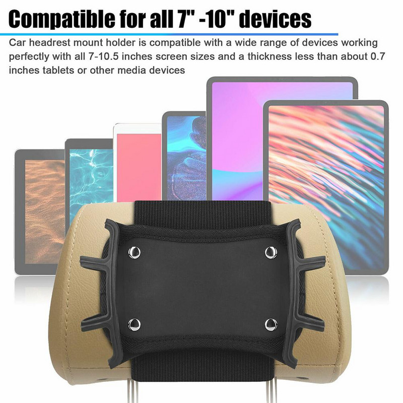 Állítható autós fejtámla tartó Nyújtható szilikon huzattartó konzol autósülés háttámla Univerzális kompatibilis Ipad táblagépekhez