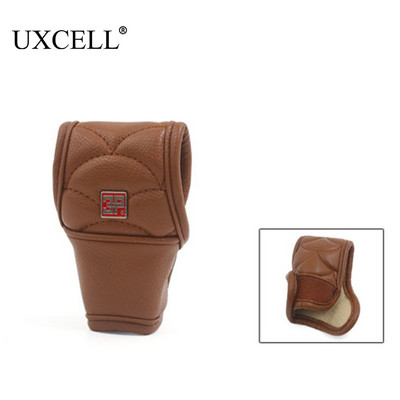 UXCELL Borwn Faux Leather Non-Slip Cover Protector Sleeve For Car Ръчна скоростна кутия за повечето автомобили