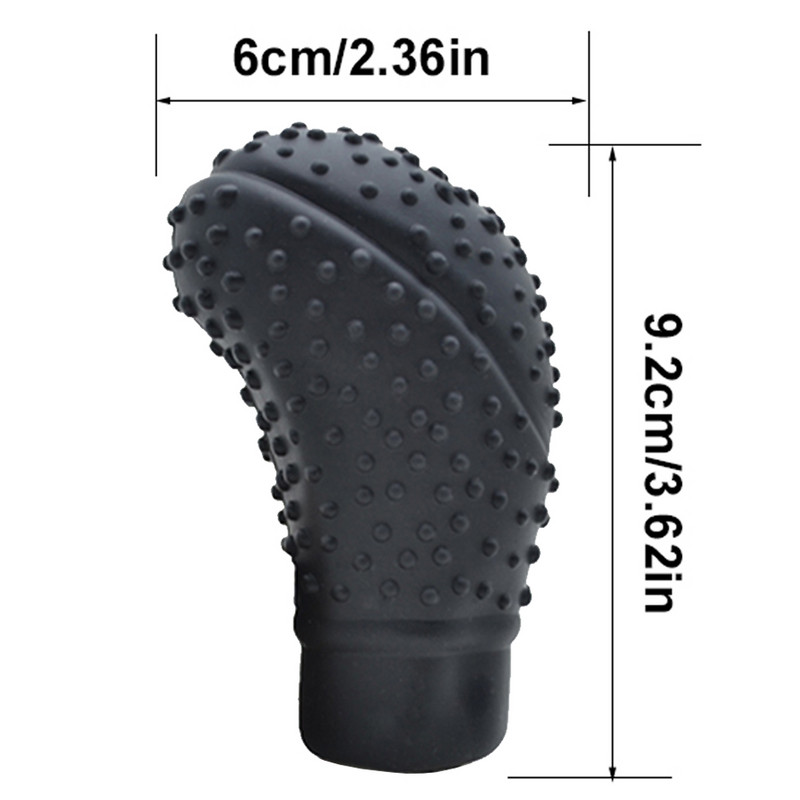 2 vnt Automobilių automatinio ovalo formos silikono pavarų perjungimo rankenėlės dangtelis rankinis automatinis neslystantis svirties rankenėlės dėklas rankinio stabdžio rankenos apsauga