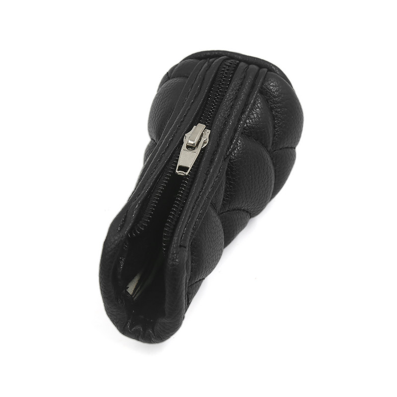 Uxcell Univerzalna protuklizna navlaka za ručku mjenjača od spužve od umjetne kože podstavljena s patentnim zatvaračem, crna