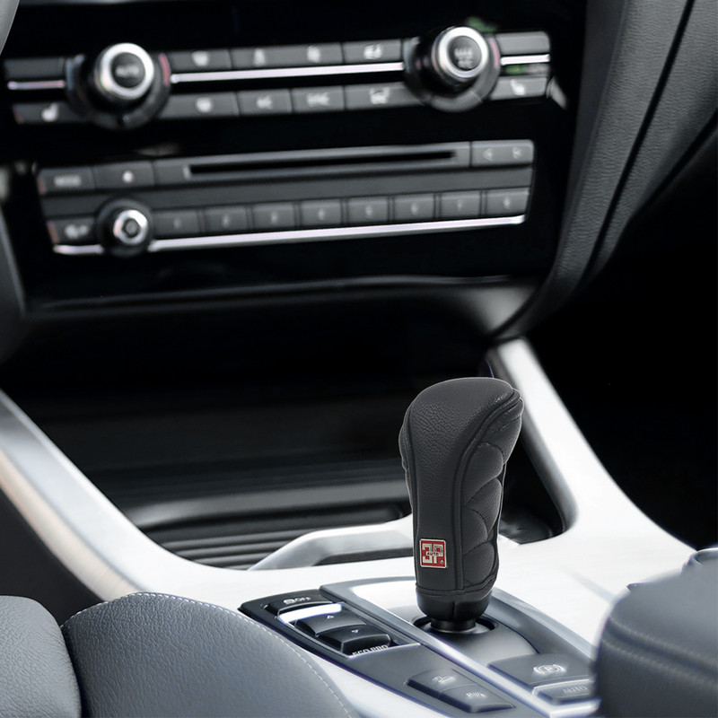 Uxcell Univerzalna protuklizna navlaka za ručku mjenjača od spužve od umjetne kože podstavljena s patentnim zatvaračem, crna