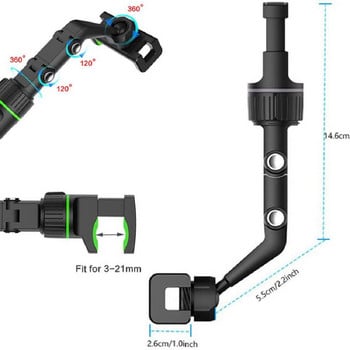 Универсален държач за телефон за кола, многофункционален, въртящ се на 360 градуса, автоматично огледало за обратно виждане, седалка, висяща скоба, скоба, държач за мобилен телефон