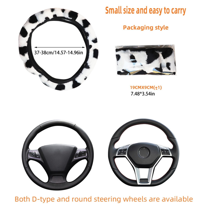 Univerzalna 37-39cm ružičasta navlaka za volan, meka topla plišana navlaka za volan za zimske unutarnje dijelove volana automobila