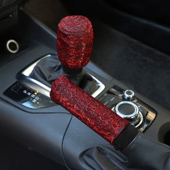 1 Σετ Πλήρες Diamond Crystal Car Shift Collar Cover Glitter Rhinestones Shifter Hand Brake Covers Αξεσουάρ εσωτερικού αυτοκινήτου