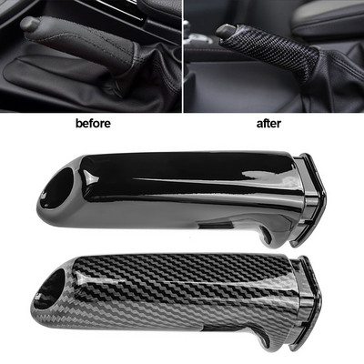 For BMW E46 E90 E92 E60 E39 F30 F34 F10 F20accessories Universal Carbon fiber pattern Handbrake Grips Cover Interior Replacement