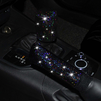 1 σετ Diamond Crystal Car Guar Shift Κάλυμμα γιακά Glitter Rhinestones Auto Shifter Hand Brake Decorations Εσωτερικά αξεσουάρ