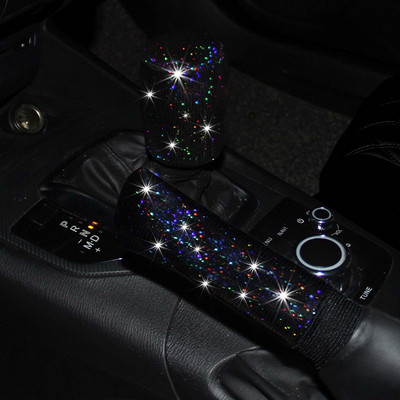 1 set diamant cristal mașină schimbător de viteze guler capac strasuri sclipici auto schimbător frână de mână decorațiuni accesorii interioare