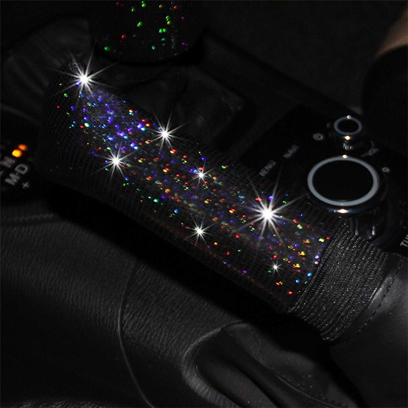 1 set diamant cristal mașină schimbător de viteze guler capac strasuri sclipici auto schimbător frână de mână decorațiuni accesorii interioare