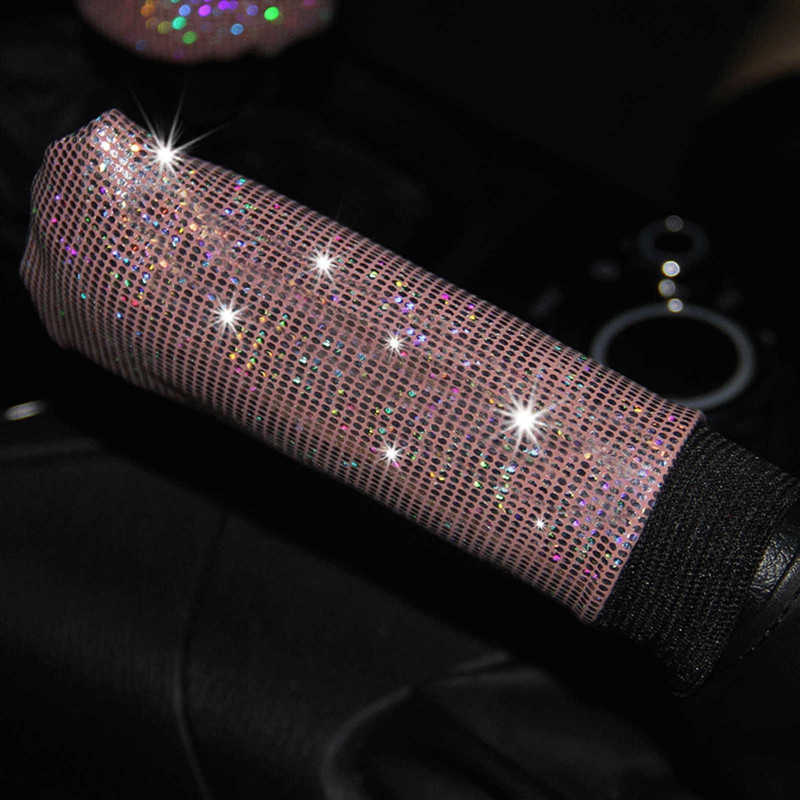 1 set diamant cristal mașină schimbător de viteze guler capac strasuri sclipici auto schimbător frână de mână decorațiuni accesorii interioare