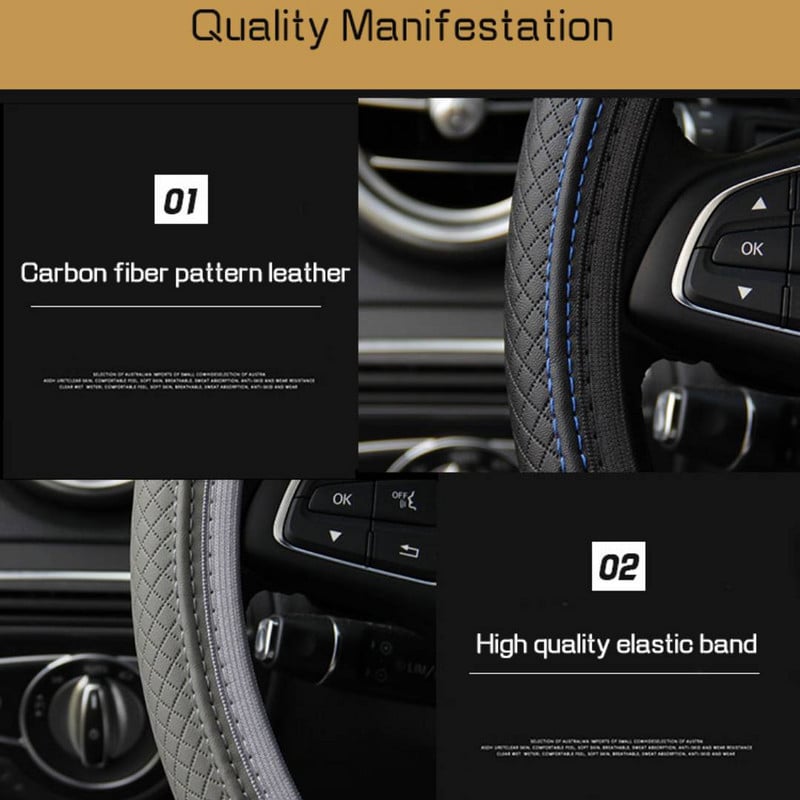 Universal κάλυμμα τιμονιού αυτοκινήτου για VW Volkswagen Golf 4 5 6 GTI Polo Car Accessories 37-39cm Κάλυμμα προστασίας τιμονιού