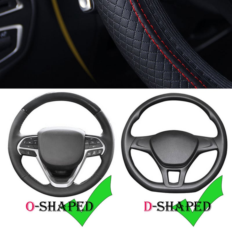 Universal κάλυμμα τιμονιού αυτοκινήτου για VW Volkswagen Golf 4 5 6 GTI Polo Car Accessories 37-39cm Κάλυμμα προστασίας τιμονιού