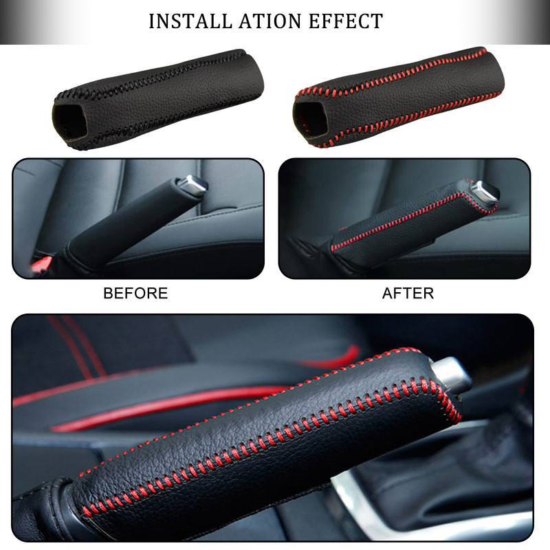 Bőr fogaskerekek kézifék burkolat Auto belső Volkswagen VW Passat B7 B8 Bora POLO GOLF 6 7 Jetta MK6 RS