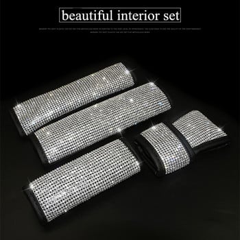 Bling Bling Rhinestones Crystal Car Handbrake Drips Cover Капак за превключване на предавките Капак за предпазен колан Аксесоари за автомобилен интериор