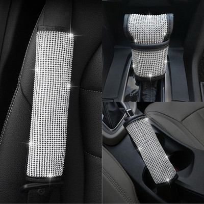 Bling Bling Rhinestones Crystal Car Handbrake Drips Cover Капак за превключване на предавките Капак за предпазен колан Аксесоари за автомобилен интериор