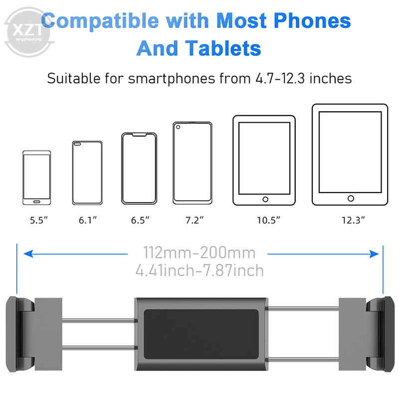 Autó hátsó ülés fejtámla telefontartó tabletta állvány hátsó párna állító konzol Ipad automatikus hátsó üléshez 4,7-12,3 hüvelyk