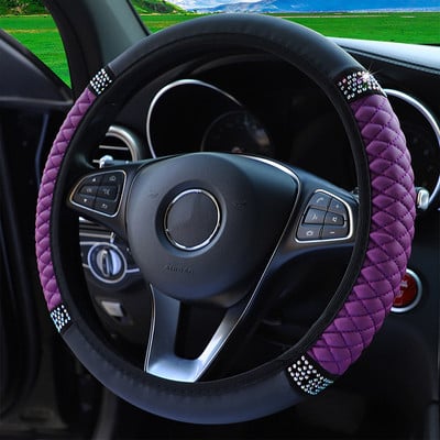 Univerzalna Bling Bling Diamond Rhinestones Kristalna navlaka za upravljač automobila PU kožna torbica za dodatke za automobile Stil automobila