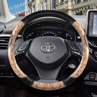 Toyota CHR C-HR DERMAY autóhoz Kormánykerék burkolat Csúszásmentes mahagóni fa szemcsés Divat Autó Kiegészítők belső tér