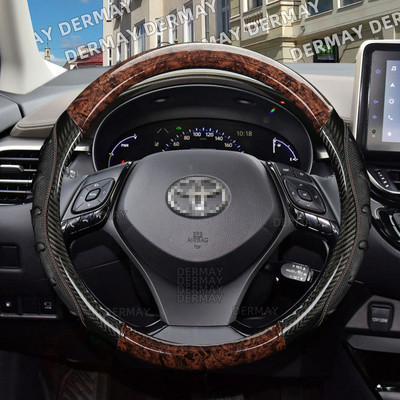 Toyota CHR C-HR DERMAY autóhoz Kormánykerék burkolat Csúszásmentes mahagóni fa szemcsés Divat Autó Kiegészítők belső tér