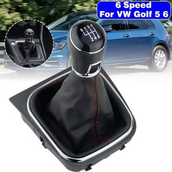 Car Gear Shift Red Line Dust Cover Δερμάτινη θήκη 5 Gears 6 Gears for Golf 5 MK5 R32 GT 2004 2005 2006 2007 2008 2009