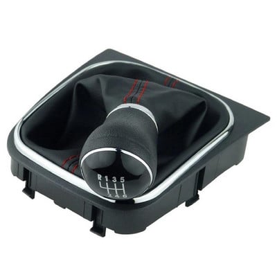 Kožené puzdro na radiacu páku s červenou čiarou, 5 a 6 prevodových stupňov pre Golf 5 MK5 R32 GT 2004 2005 2006 2007 2008 2009